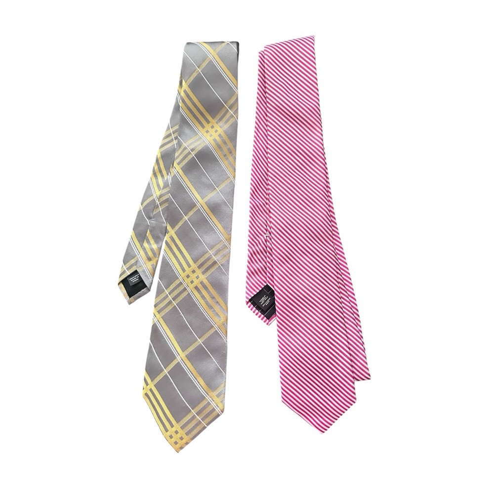 Elegant Gray and Pink Ties Set